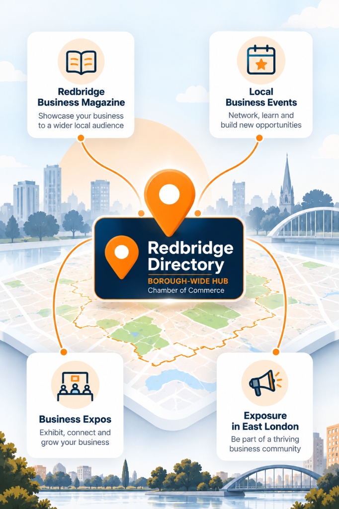 Redbridge Directory Borough-Wide Hub connecting business magazine, local events, expos, and East London exposure